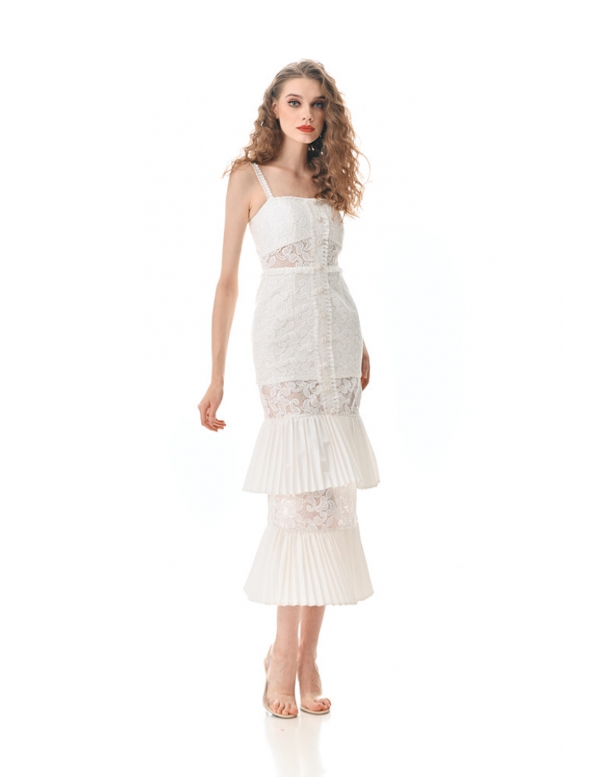 white midi graduation dress Zapaka Women Lace Bodycon Bateau Neck LoveShackFancy V-Neck Long Dress Color:Coffee the prom dress shop